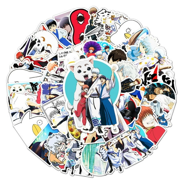 Pegatinas Gintamas Anime Cartoon, 50 unidades, PVC, impermeables