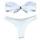 thumbnail image 3 of Gibobby Conjunto de Bikini Traje de baño Conjunto sexy Bikini para mujer Corte de corbata Bandeau Pieza sólida Traje de baño de dos lazos Conjunto de tan(Blanco,G), 3 of 3
