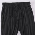 thumbnail image 5 of BWASD Womens Pajamas Set 2 Pack Summer Casual Loose Larg Modal Padded Short Sleeve Shorts Pjs Set with Pocket Breathable Home Wear Daily (Black L), 5 of 7