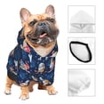 thumbnail image 3 of Goofa Winter old man Playtime Pattern Small Dog Sweater Hoodies Pet Grey Hooded Soft Fleece Sweatshirts with Pocket Fall Winter Puppy Cat Sweaters Warm Clothes-X-Small, 3 of 8