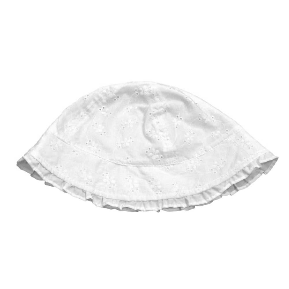 white eyelet sun hat baby girl