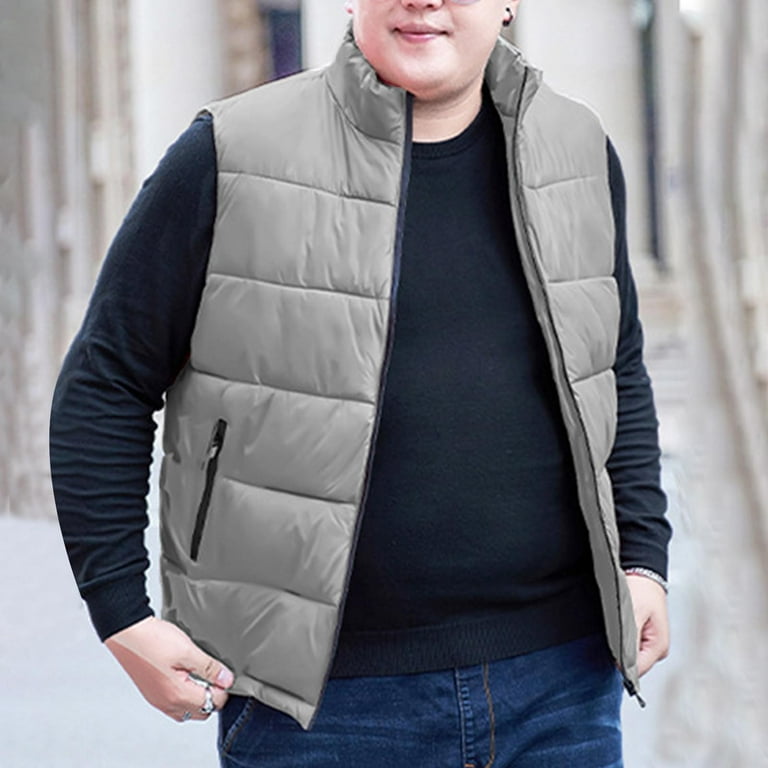 BSDJILFG Big and Tall Mens Puffer Vest Full Zip Up Quilted Vest