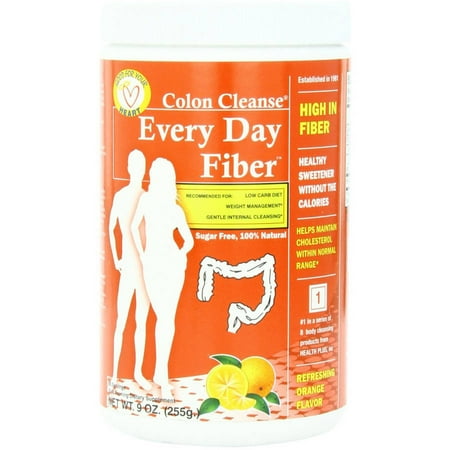 Colon Cleanse Every Day Fiber Powder, Orange, Sugar Free, 100% Natural, 9 OZ