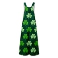 thumbnail image 5 of Saint Patrick's Day Overalls for Women Loose Fit Jumpsuit Plus Sizes Checkered Straight Leg Pants Stretch Bib Coveralls, 5 of 6