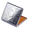 thumbnail image 1 of 1 Uds caja de cigarrillos de Metal de acero inoxidable en relieve caja de cigarrillos anticompresión portátil para hombres receptáculo Individual de moda de humo áspero, 1 of 5