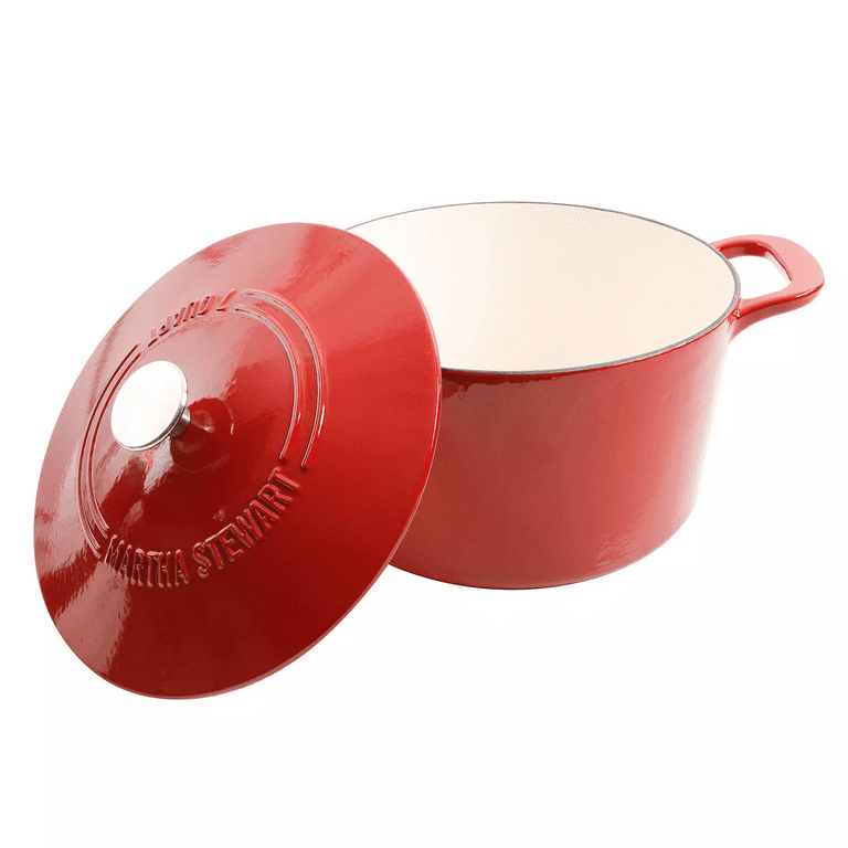 Red 7.75 Inch 2.5 Qt. Cast Iron Pot - Turgla Home