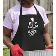 thumbnail image 3 of ThisWear Keep Calm and Bake On Funny Apron for Kitchen Baker Baking Two Pocket Apron for Women and Men Black, 3 of 7