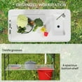 thumbnail image 6 of Outsunny Folding Fish Cleaning Table with Sink, Outdoor Fillet Table for Picnic Beach Patio, White, 6 of 10