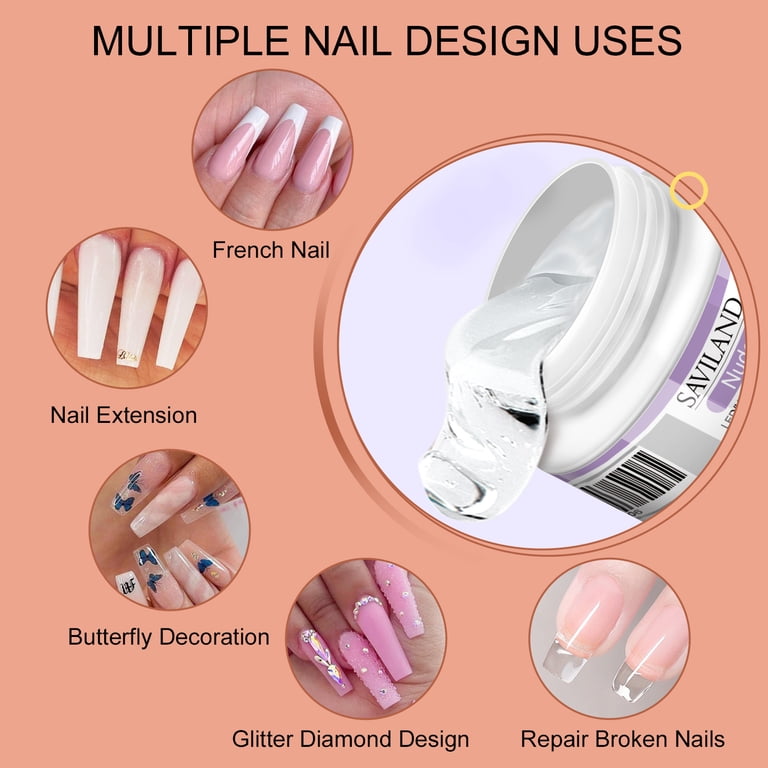 Saviland Builder Nail Gel Kit, 4 Colors with Forms photo 6