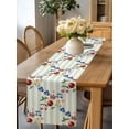 thumbnail image 5 of Farm Fruits Cherries Blueberry Table Runner-36 Inch Long Green White Striped Table Runners Linen Burlap Tablerunner for Kitchen Dining Room Holiday Party, 5 of 9