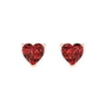 thumbnail image 3 of Clara Pucci 1Ct Natural Garnet Heart Cut VVS1 Push Back Stud 14k Solid hypoallergenic Gold Designer Earrings For January, 3 of 7