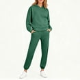 thumbnail image 5 of Lumtrix Womens Sweatsuits 2 Piece Set Fashion Clothing Winter Oversized Long Sleeve Hoodie Sweatpants Fall Tracksuits with Pockets Dark Green 3XL, 5 of 8