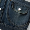 thumbnail image 6 of Idoravan Women's Casual Denim Vest Sleeveless Jacket Vest with Pockets Women's Fashion Vintage Denim Turndown Collar Cardigan Pocket Top Sleeveless Denim Outwear Jackets Women Clothes Womens Vest, 6 of 8