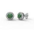 thumbnail image 2 of 1.83 Ct Round Shape Emerald 925 Sterling Silver Solitaire Accents Ring Pendant Earring Set Jewelry, 2 of 5
