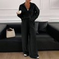 thumbnail image 2 of Pajamas for Women Set Evening Lounge Womens Pajama Sets V Neck Soft Pj Set Long Sleeve Shirts Matching Pjs for Couples Black, 2 of 8