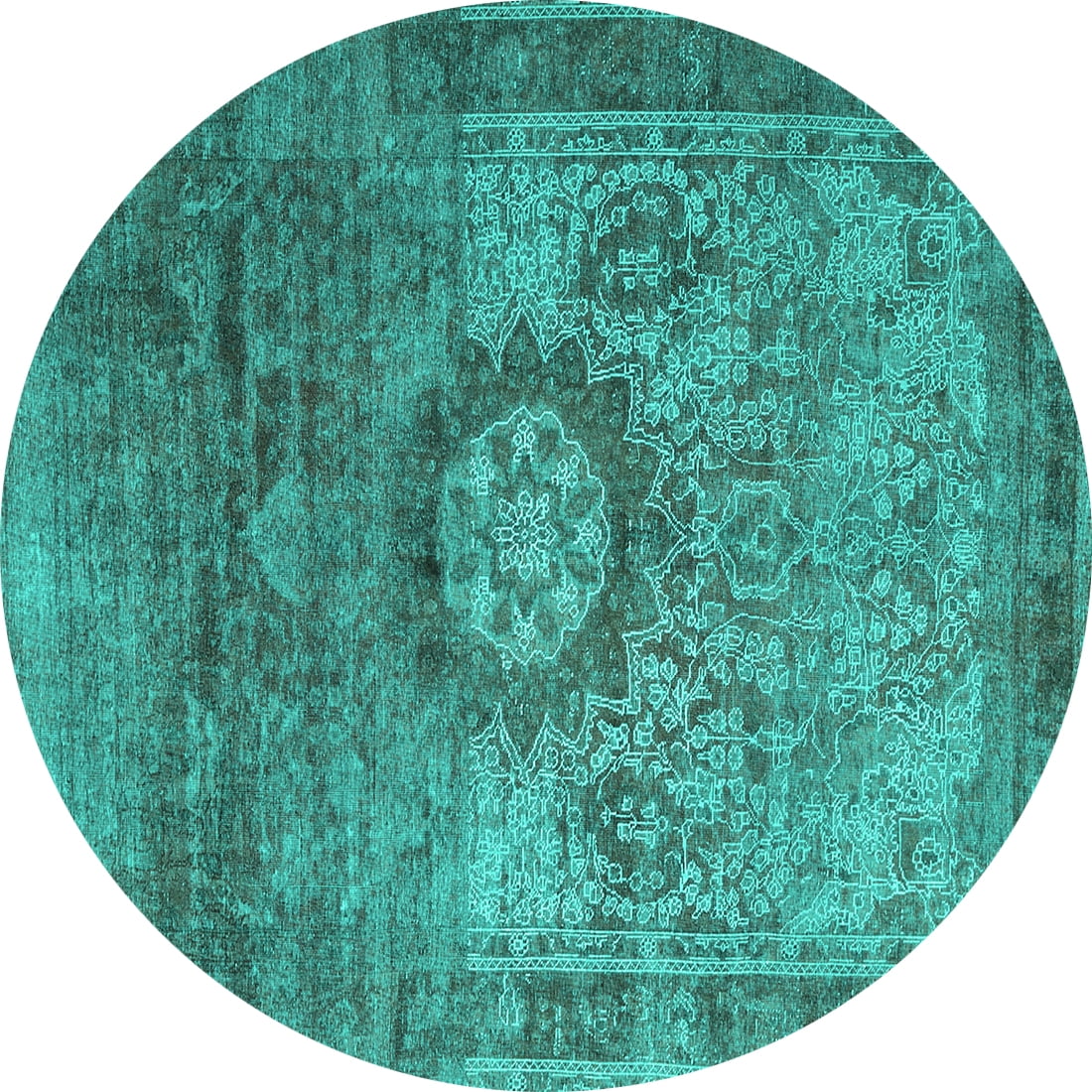 Ahgly Company Indoor Round Persian Turquoise Blue Traditional Area Rugs ...