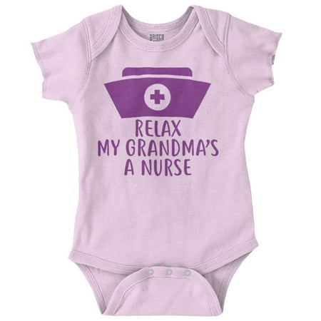 

Relax My Grandma Is A Nurse Essential Romper Boys or Girls Infant Baby Brisco Brands 18M