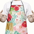 thumbnail image 2 of Pioneer Flower Floral Print Pattern Apron-Garden Aprons for Women with Pockets-Cotton Linen Waterproof Kitchen Cooking Gardening Aprons Adjustable for Kitchen,Cooking,BBQ and Salon 33x27 Inch, 2 of 7