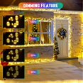 thumbnail image 4 of 2 Pack Green Lights Solar Powered  200 LED 75.5ft Each Solar String Lights Outdoor Waterproof  8 Modes Green Christmas Lights for Patio  Garden  Tree  Halloween Decorations, 4 of 17
