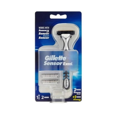 Gillette Sensor Excel Men`s Razor   3 Razor Blade Refills, Self-Adjusting Twin Razor Blades, Fit All Gillette Sensor Razors