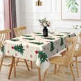 thumbnail image 5 of Duangreer Beige Christmas Rectangle Tablecloth, Retro Cartoon Xmas Tree Print Waterproof Wrinkle Resistant, 60 x 84 Inch, Washable Table Cover for Party Decorations, 5 of 6