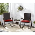 thumbnail image 5 of Hanover Traditions Rocking Chair, Aluminum Frame Wicker Back, Comfortable Plush Cushion, Rust-Resistant - TRADWBRKR-RED, 5 of 6
