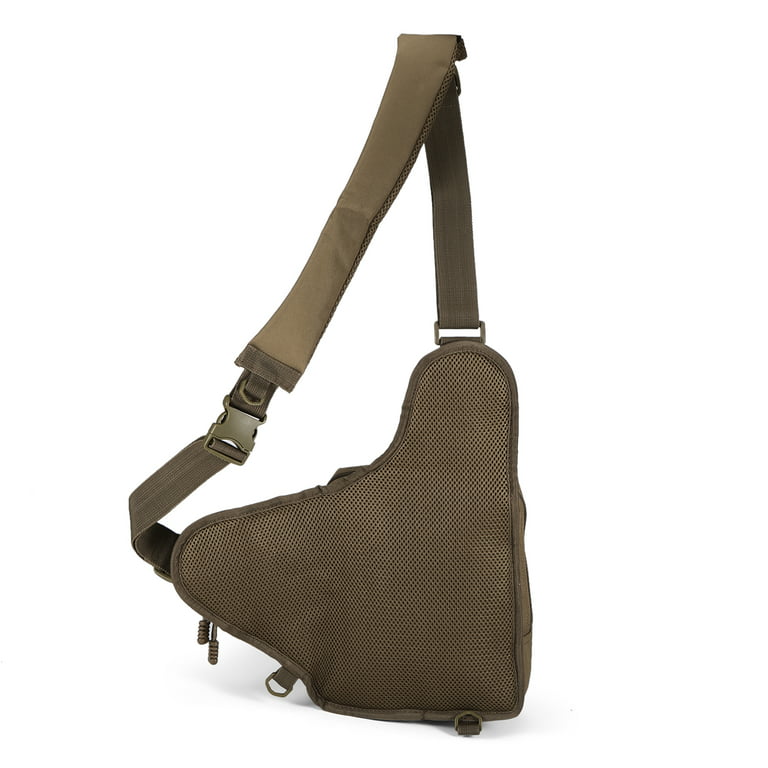 Ilure Fishing Bag Multi-Purpose Waterproof Canvas Fishing Reel Lure Tackle Bag, Size: 12.6 x 15.4 x 4.7, Beige