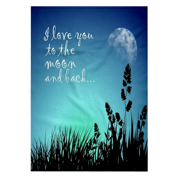 3dRose, Beautiful Blue Night Scene- I Love You to The Moon and Back, 22x30 Bath Hand Pool Towel