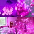 thumbnail image 6 of LAMPHOME 33FT 100LED Milky Globe String Lights, Pink, Clear Wire, 8 Modes, Plug-in with Male-Female Connector, 29V, Indoor Outdoor Decor, 6 of 8