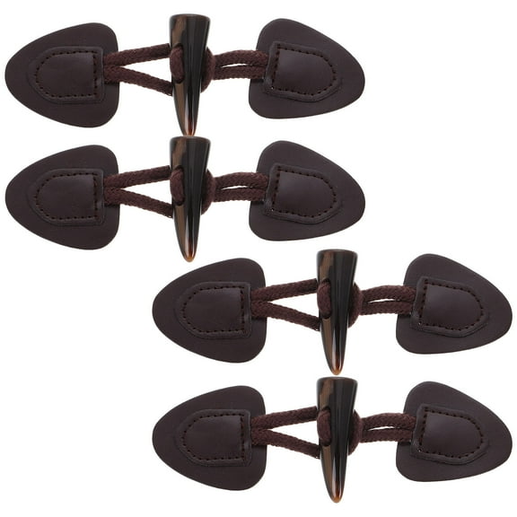 SWETRACE 4Set Brown Round Resin Toggle Buttons for Coats Jackets Cardigan Clothes
