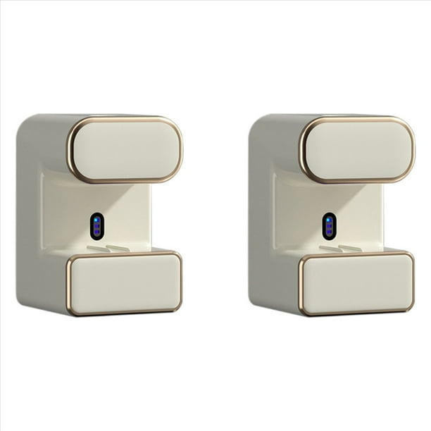 2X Dispensador Automático de Pasta de Dientes, Dispensador de Pasta de Dientes Eléctrico Montado en la Pared para Niños y Adultos, Dispensador de Pasta de Dientes Beige
