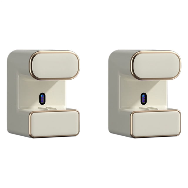2X Dispensador Automático de Pasta de Dientes, Dispensador de Pasta de Dientes Eléctrico Montado en la Pared para Niños y Adultos, Dispensador de Pasta de Dientes Beige
