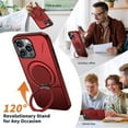 thumbnail image 6 of For iPhone 15 Pro Ultra Slim Hybrid TPU+PC Protective Cover with Metal Rotation Holder , Military Grade Shockproof Phone Case Cover,Red,For iPhone 15 Pro, 6 of 7