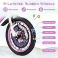 thumbnail image 5 of Costway 18" Kid's Bike for 4-8 with Height-Adjustable Handlebar & Saddle Handbrake Purple, 5 of 9