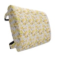 thumbnail image 1 of Tea Lumbar Pillow, Inspired Image with Tea Time Cups and Pots Floral Details, Soft Back Cushion for Office Chairs with Adjustable Straps, 14" x 13", Turquoise Yellow, by Ambesonne, 1 of 7