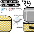 thumbnail image 4 of Yellow and White Checkered Pattern Insulated Lunch Bag Teens,Bento School Lunch Bag for Teens for Work,Picnic or Travel 10.6x7.7x4.3 Inches,12 Can Capacity, 4 of 6
