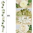 thumbnail image 4 of 2Pack Artificial Peony Flower Garland - Silk Peony Garland with Pink White Flowers for Wedding Party Table Decoration,6ft/Strand(White&Burgundy&Pink) A, 4 of 5