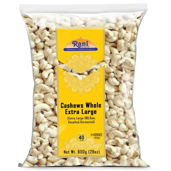 Rani Raw Cashews Whole W180 Extra Large (uncooked, unsalted) 28oz (800g) ~ All Natural, No Preservatives | Vegan | NON-GMO | Gluten Friendly