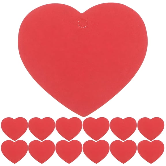 CCOCC 100pcs Red Heart-Shaped Paper Tags DIY Wrapping Tags Valentine's Day Heart Paper Cut Outs Red Heart Labels for Wedding Party Decorations (1.97"X1.77"X0.04")