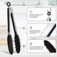 thumbnail image 5 of Premium Stainless Steel Locking Kitchen Tongs with Silicon Tips, Set of 2-9" and 12", 5 of 19