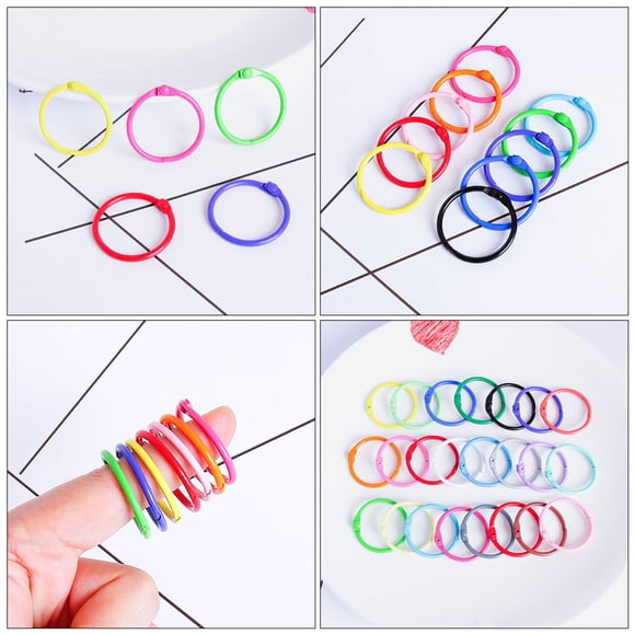 HONMEET 120Pcs Smooth Surface Metal Binder Rings for Flashcard Binding and Scrapbook Decoration Assorted Color