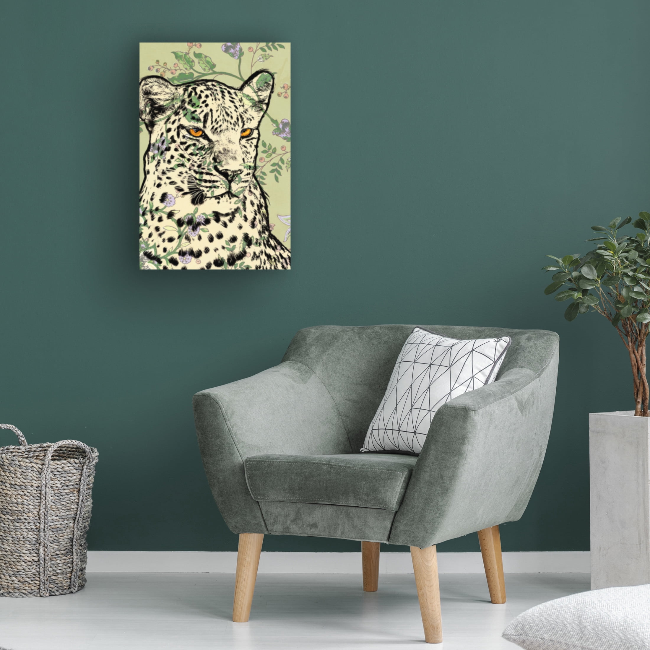 Canvas Wall Art - Dean Russo 'Wallpaper Jaquar' Wall Art for Living Room, Bedroom, or Office Décor by Trademark Fine Art - 22 x 32 Inches