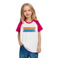 thumbnail image 7 of hengsof Girls Colorful Printed Raglan Short Sleeve T-Shirt Fashionable Graphic Casual Crew Neck Top Soft Comfortable Shirt, 7 of 7