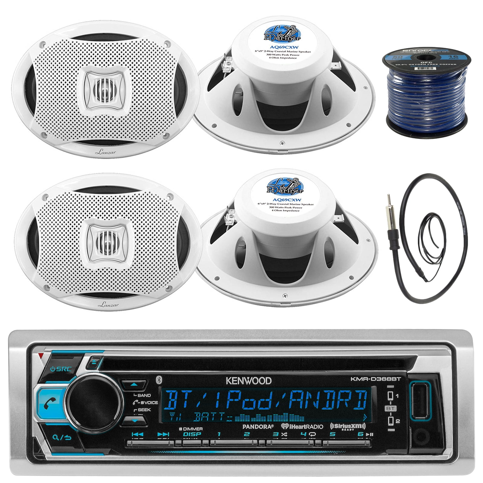 Kenwood KMRD372BT InDash Marine Boat Audio Bluetooth CD Player