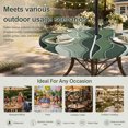 thumbnail image 6 of Round Outdoor Tablecloth with Umbrella Hole and Zipper, Green Ombre Tablecloth with Elastic Waterproof, Abstract Art Moire Ocean Waves Patio Table Covers for 55" - 60" Picnic Pool Tables, 6 of 9