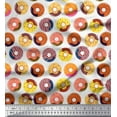 thumbnail image 1 of Soimoi Crepe Silk Fabric Donuts Food Print Fabric by The Yard 42 Inch Wide, 1 of 5