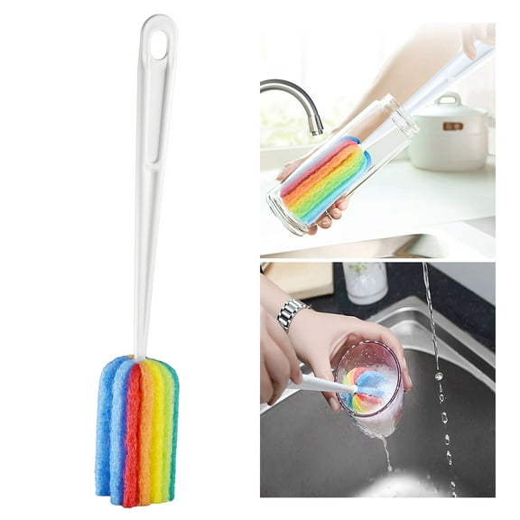 Raindrops 5Pcs Round Microfiber Cloth Bottle Brush for Home Cleaning 9.8x2x2in
