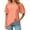 Orange, variant on Womens Summer Tops Solid Color V Neck Short Puff Sleeve Loose Casual Pullover Tee Shirts Streetwear,Pink,S