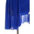 thumbnail image 6 of TTAO Kids Girls Ballet Dance Chiffon Wrap Skirt Pull-On Skirt Ruched Irregular Dance Skirt Performance Dancewear Blue 12, 6 of 7
