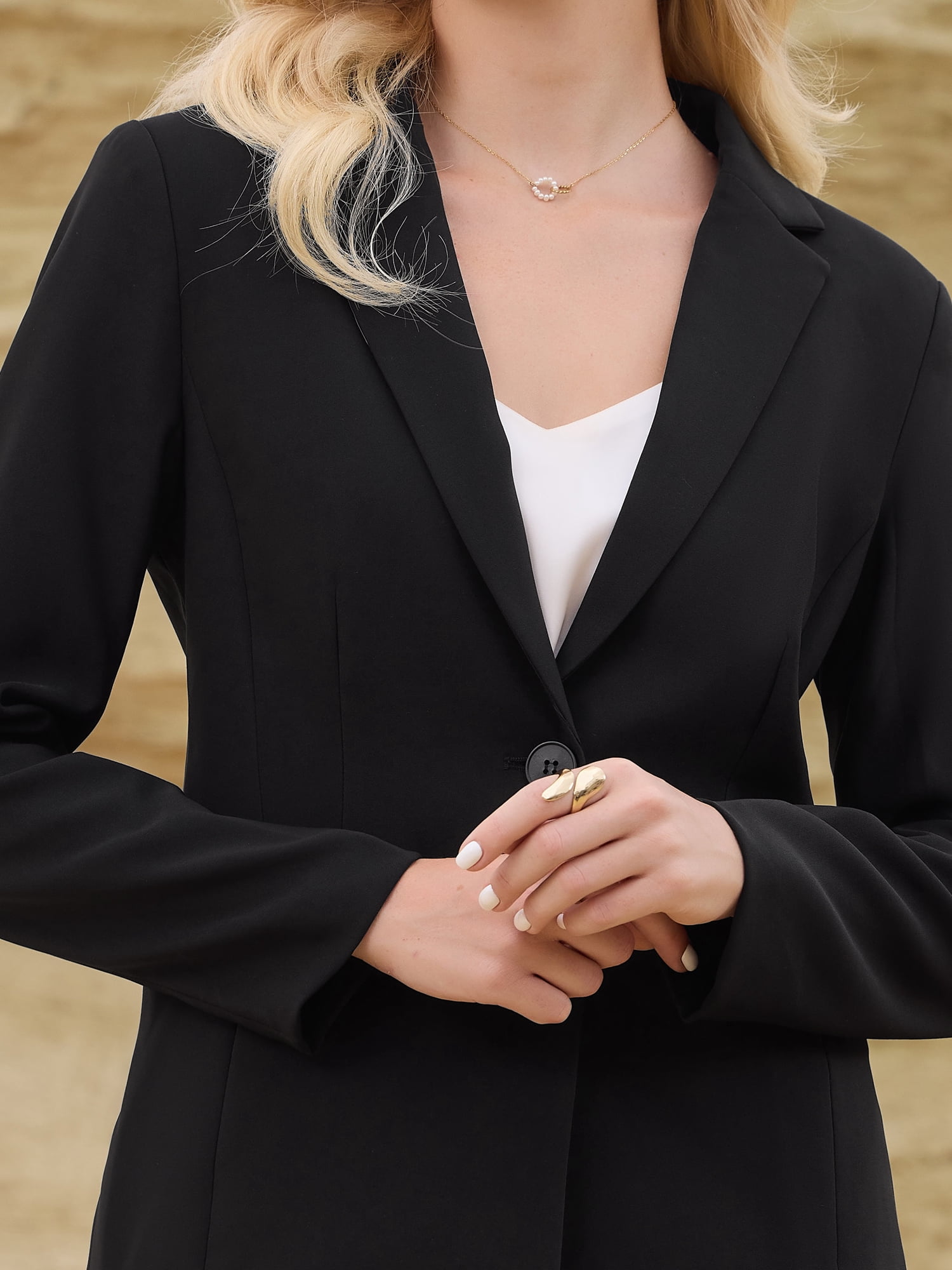 DARING DIVA Women's 2 Pcs Skirt Suit Business Work Blazers and Pencil Skirts S Black
